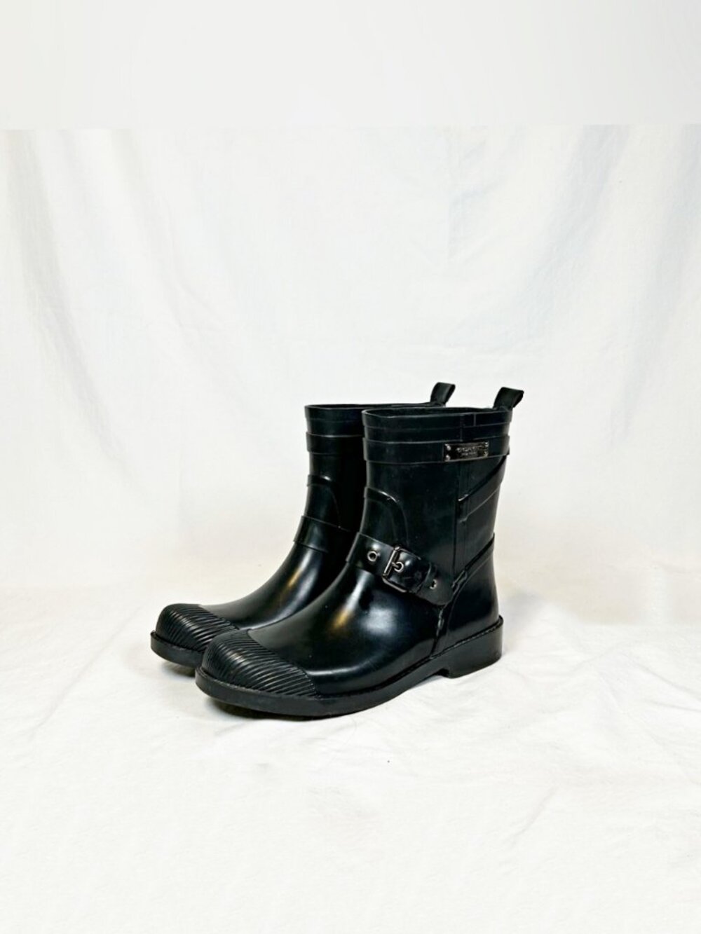 Coach Black Rubber Lester Mid-Calf Gardening Rain Boots~6~